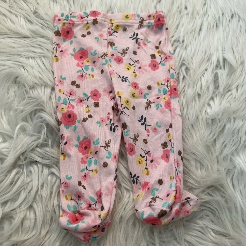 Gerber Outfit Light Pink Metallic Floral